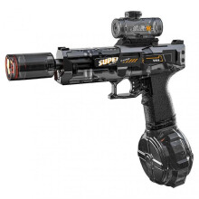 (Black) Electric Water Gun Long Range Automatic Water Squirt Guns with Lighting Water Blasters for Kids Adults