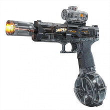 (Grey) Electric Water Gun Long Range Automatic Water Squirt Guns with Lighting Water Blasters for Kids Adults