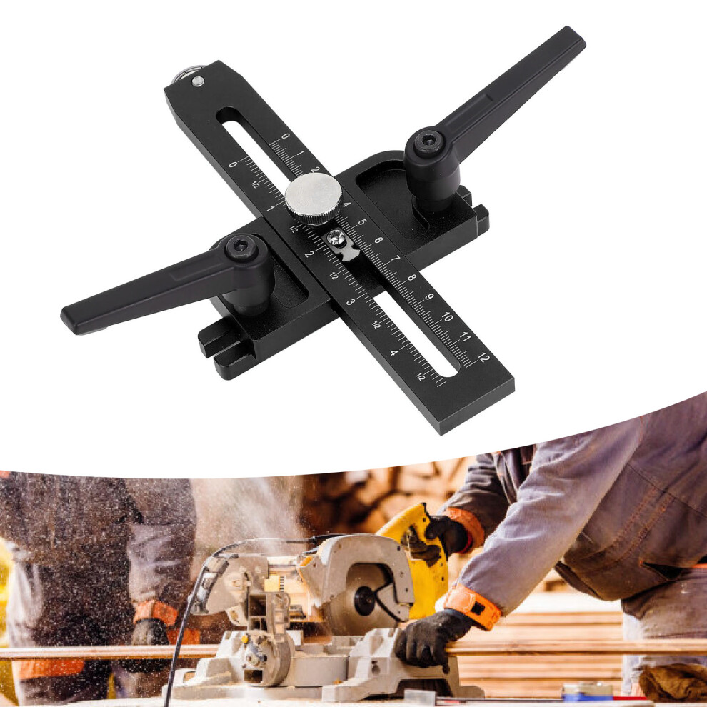 Table Saw Jig Guide With Roller Dual Scale Woodworking Thin Ripping Guide Locator Fits For 3/4X3/8 3/8X1/4 Inch T Slot Black 8461313265418