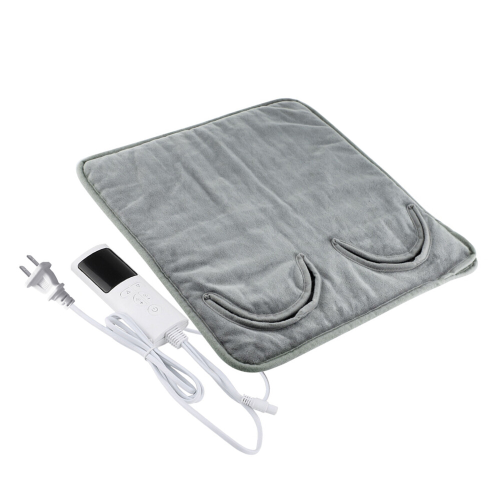 Electric Foot Warmer with Remote Control 9 Temperature 4 Timing Adjustable Crystal Super Soft Foot Heating Pad Under Desk 15.7x15.7in Multi