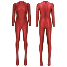 (M, red) Women Long Sleeve Bodycon High Waist Jumpsuit Rompers Full Bodysuit One Piece Outfit
