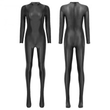 (M, black) Women Long Sleeve Bodycon High Waist Jumpsuit Rompers Full Bodysuit One Piece Outfit