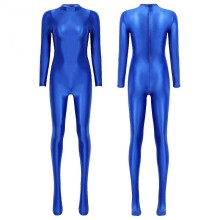 (M, blue) Women Long Sleeve Bodycon High Waist Jumpsuit Rompers Full Bodysuit One Piece Outfit
