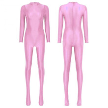 (M, pink) Women Long Sleeve Bodycon High Waist Jumpsuit Rompers Full Bodysuit One Piece Outfit
