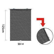 (50x125cm, Black) Blackout Blind Shade with Suction Cups Retractable Windshield Sun Shade