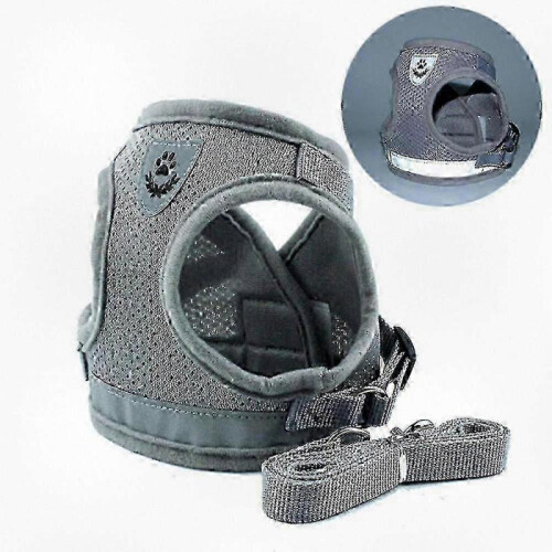 (M, Gray) Escape Proof Cat Harness for Secure and Comfortable Outdoor Adventures
