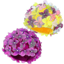 2 Pcs Women Swimming Caps Floral Swim Caps Breathable Elastic Swim Caps with Flowers Petal Bathing Hats