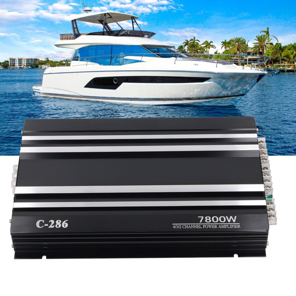 Car Amplifier 7800W 4 Channels Class AB Aluminum Alloy Pure Bass Power Amp for DC 12V Truck Boat UTV Motorcycle-image-OPC-PHQ7HF8-NEW