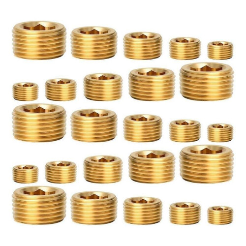 Carbon Steel Pipe Plug Accessories Combination Kit, NPT Male Hexagonal Thread Sleeve Plug for Seali
