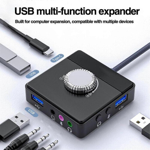 USB External Sound Card 3.5mm Jack Volume Adjustable Tablet Computer Microphone Phone External Ster 2