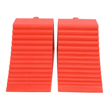 2PCS Heavy Duty Wheel Chocks Slip Resistant Solid Rubber Wheel Chocks Red Wheel Stopper for Car Travel Trailers RV Truck