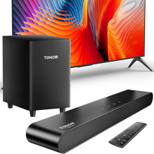 TONOR Sound Bar for Smart TV with Subwoofer 2.1, 3D Surround Sound System for TV Speaker/PC/Phone with 5.3 Bluetooth, built-in DSP, 3 Modes,