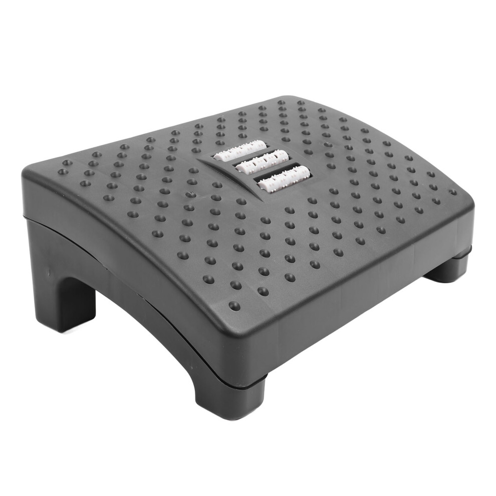 Footrest Stool Comfortable Under Desk Footrest Anti Slip Foot Stool with Massage Roller for Home Office Bathroom Black-image-OPC-PHQ7JSM-NEW