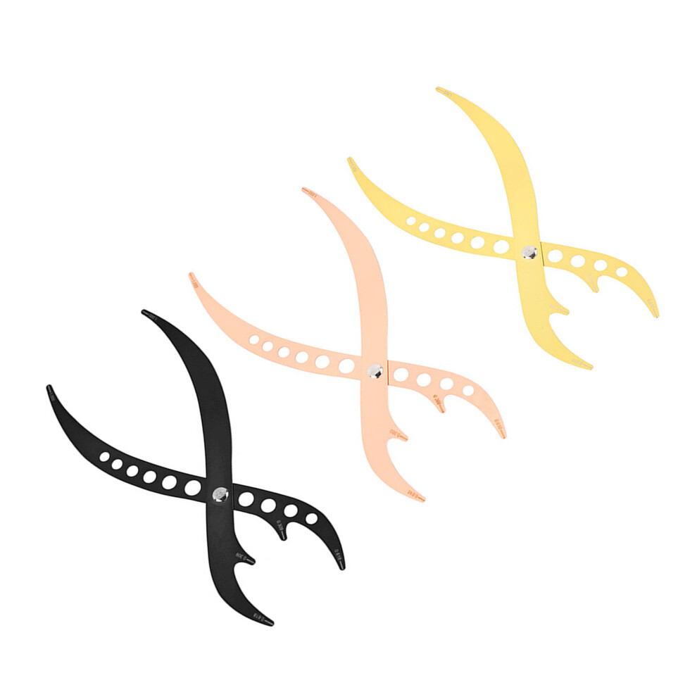 Gold 3Pcs Eyebrow Stencil Ruler Reusable Eyebrow Microblading Positioning Measure Tool For Home Travel
