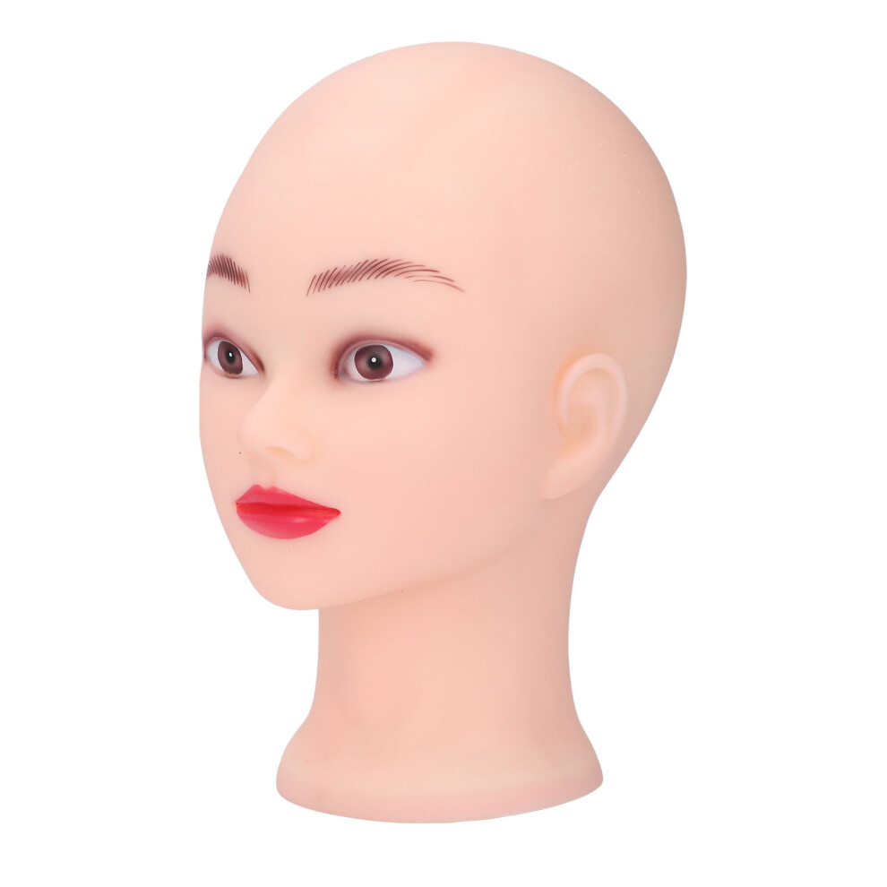 PVC Bald Mannequin Head with Makeup Wig Hat Display Model Head Mannequin Head for Practicing Massage Hairdressing Displaying Wigs
