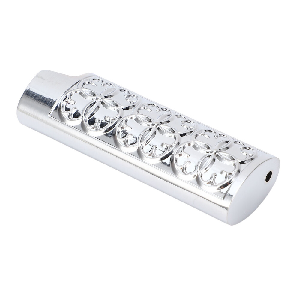 Lighter Protective Cover Vintage Style Metal Embossed Pattern Lighter Case Cover Holder for J6 Silver
