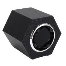 Watch Winder Hex Shaped Automatic Quiet 2 Modes Single Watch Winding Box for Cabinet Shelf Desktop Black W147B