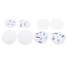 8pcs Reusable Nursing Pads for Breastfeeding Bamboo Fiber 3 Layer Ultra Soft Floral Printed Washable Nipple Pads G30