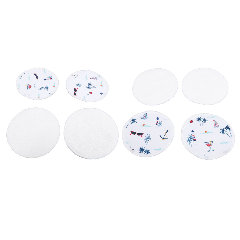 8pcs Reusable Nursing Pads for Breastfeeding Bamboo Fiber 3 Layer Ultra Soft Floral Printed Washable Nipple Pads G30