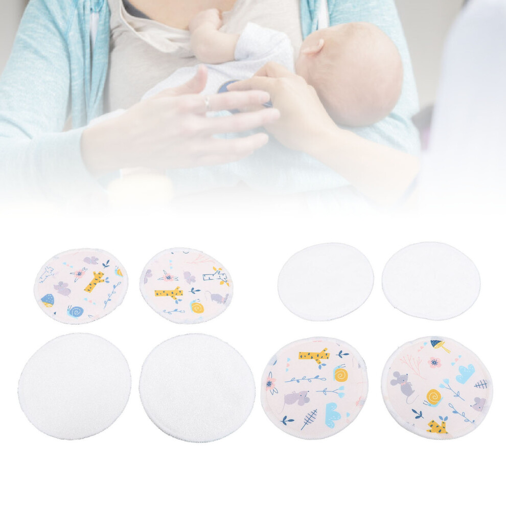 8pcs Reusable Nursing Pads for Breastfeeding Bamboo Fiber 3 Layer Ultra Soft Floral Printed Washable Nipple Pads G33