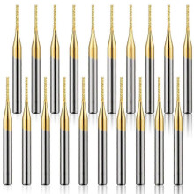 20 Pcs 1/8 Inch 1mm End Mill Bits Titanium Coat Carbide Engraving Milling Cutter CNC Router Bits fo