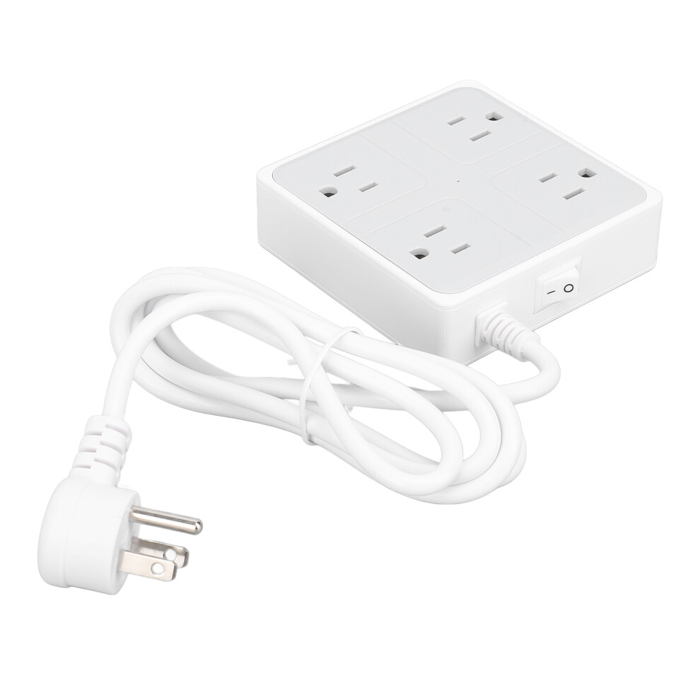 Flat Plug Power Strip 1250W 4 Outlets 3 Usb Ports Desktop Charging Station With 5Ft Extension Cord For Room Travel 8331313300108