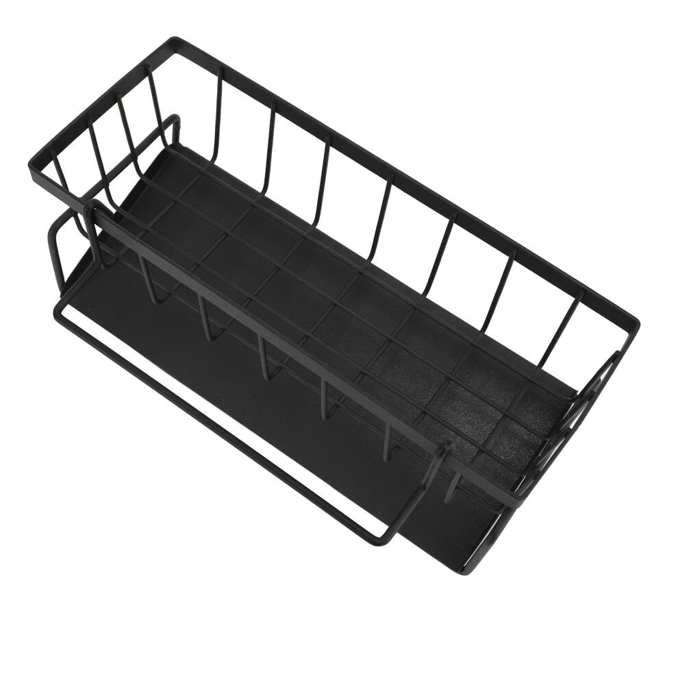 Kitchen Sink Sponge Holder Carbon Steel Multifunctional Soap Dispenser Kitchen Organizer Black 7901313300630