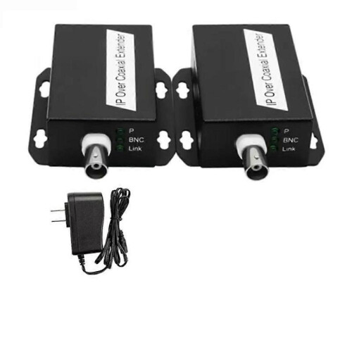 1Pair Ethernet IP Extender over Coax HD Network Kit EoC Coaxial Cable Transmission Extender US PLUG 1