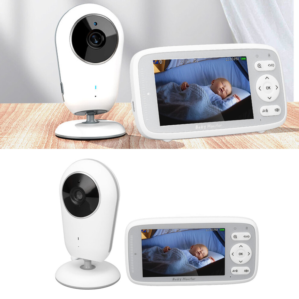 Infant Camera with 4 Inch LCD Screen 1MP Wireless Two Way Talk Lullaby Night Vision Temperature Surveillance Infant Video Camera for Home U
