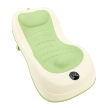 Baby Bath Support Newborn Bathtub with Thermometer Soft Sink Anti Slip Portable Baby Bath Tub Support Green