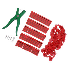 Vieh-Ohrmarken-Applikator-Kit Grün & Rot mit 2 Nadeln, 648 g
