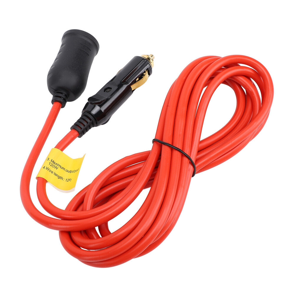 12V 24V Cigarette Lighter Extension Cord 11.8Ft 18Awg 120W 15A Heavy Duty Male Plug To Female Socket Car Dc Power Plug Connector For Tire P 9441313315640