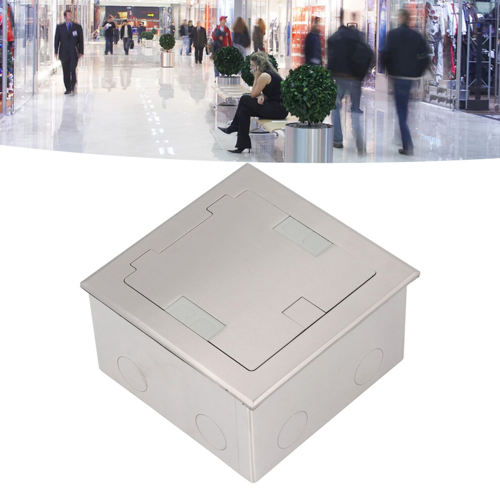Floor Outlet Silver Stainless Steel 3 Prong Universal 2 Holes Usb And Computer Port Recessed Floor Electrical Outlet 6951313316606