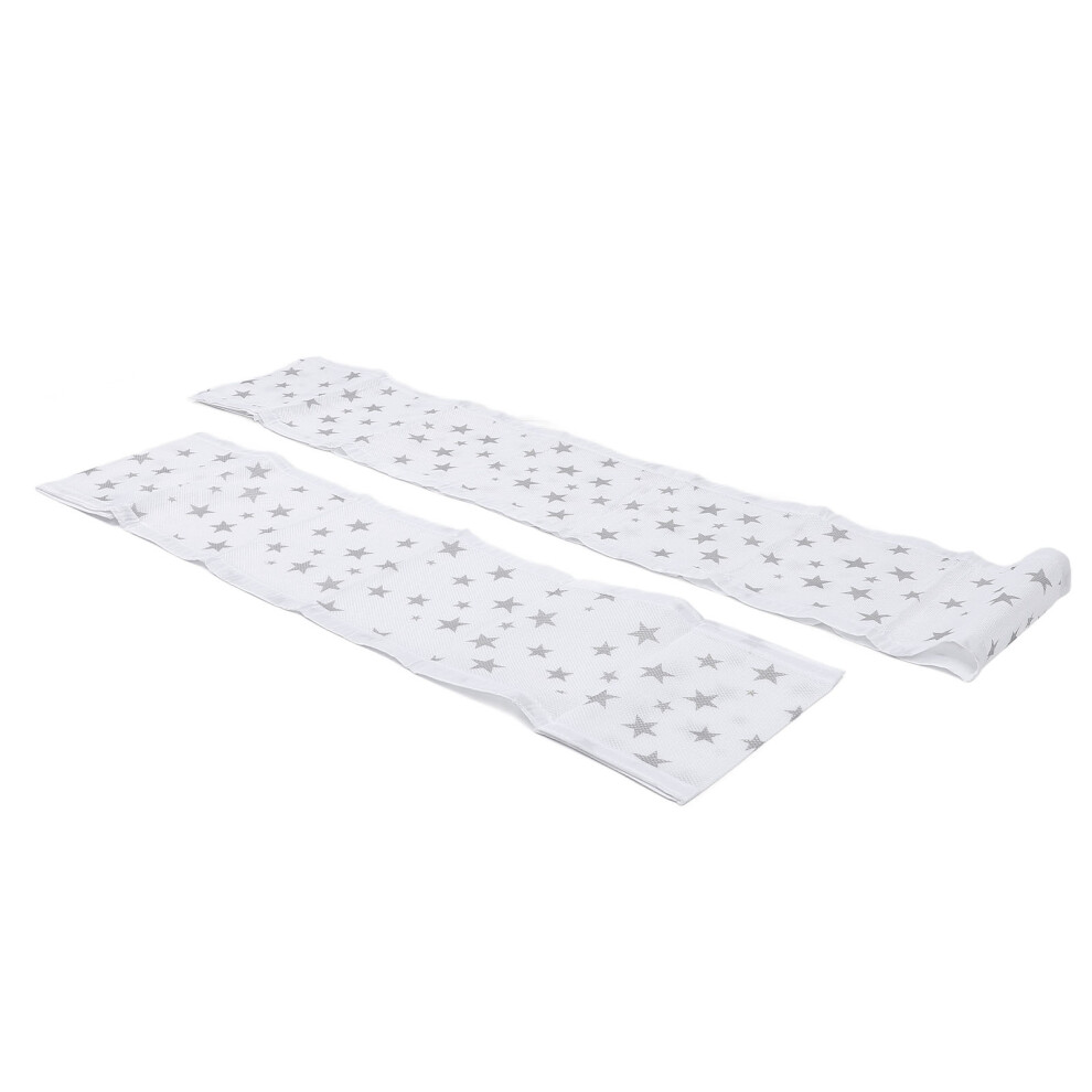 2pcs Breathable Mesh Baby Bed Bumper Soft Mesh Crib Liner Anti Fall Cot Protector for Baby Star