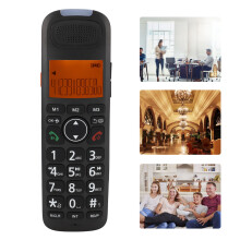 Expandable Cordless Phone with Answering System Backlit Display Alarm Clock Caller ID Big Keys Wireless Phones for Office Business Home US