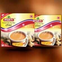 Mukti Instant Tea Pre-Mix Chai Ginger Sweetened - 220g (Pack of 2 - 20 Sachets) | uthentic Indian Spiced Tea | Instant & Easy