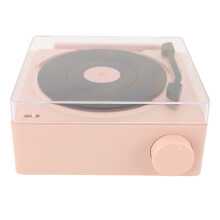 Bluetooth Speaker Alarm Clock Clear Stereo Sound Multifunction Retro Small Desktop Electronic Clock for Home Bedroom Pale Pinkish Grey