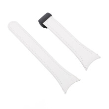Watch Band for Galaxy Watch 6 5 4 Silicone Fold Over Clasp Slim Soft Watch Replacement Strap for Women White