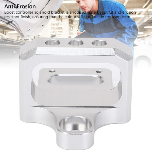 Boost Controller Solenoid Valve Mount Bracket Aluminium Alloy 3 Port for MAC Boost Controller Solenoid Valve Silver 2