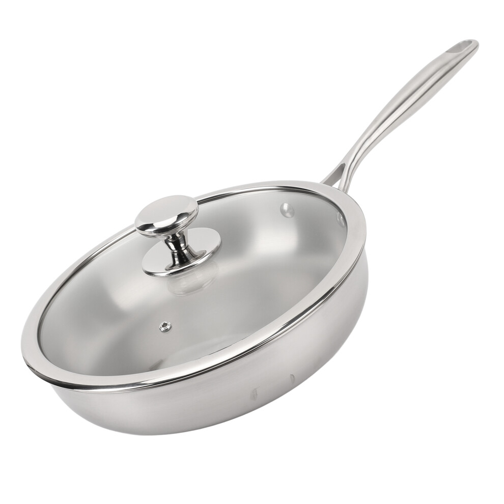 Frying Pan Stainless Steel Alloy Aluminum Stick Resistant Multipurpose Metal Skillet Cooking Utensil for Kitchen-image-OPC-PHQ7QPF-NEW