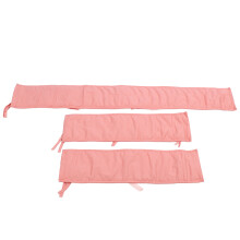 3pcs Cotton Baby Bed Rail Soft Bumper Children Anti Collision Guardrail Pure Color Split Bed Surround for Home and Travel Watermelon Red