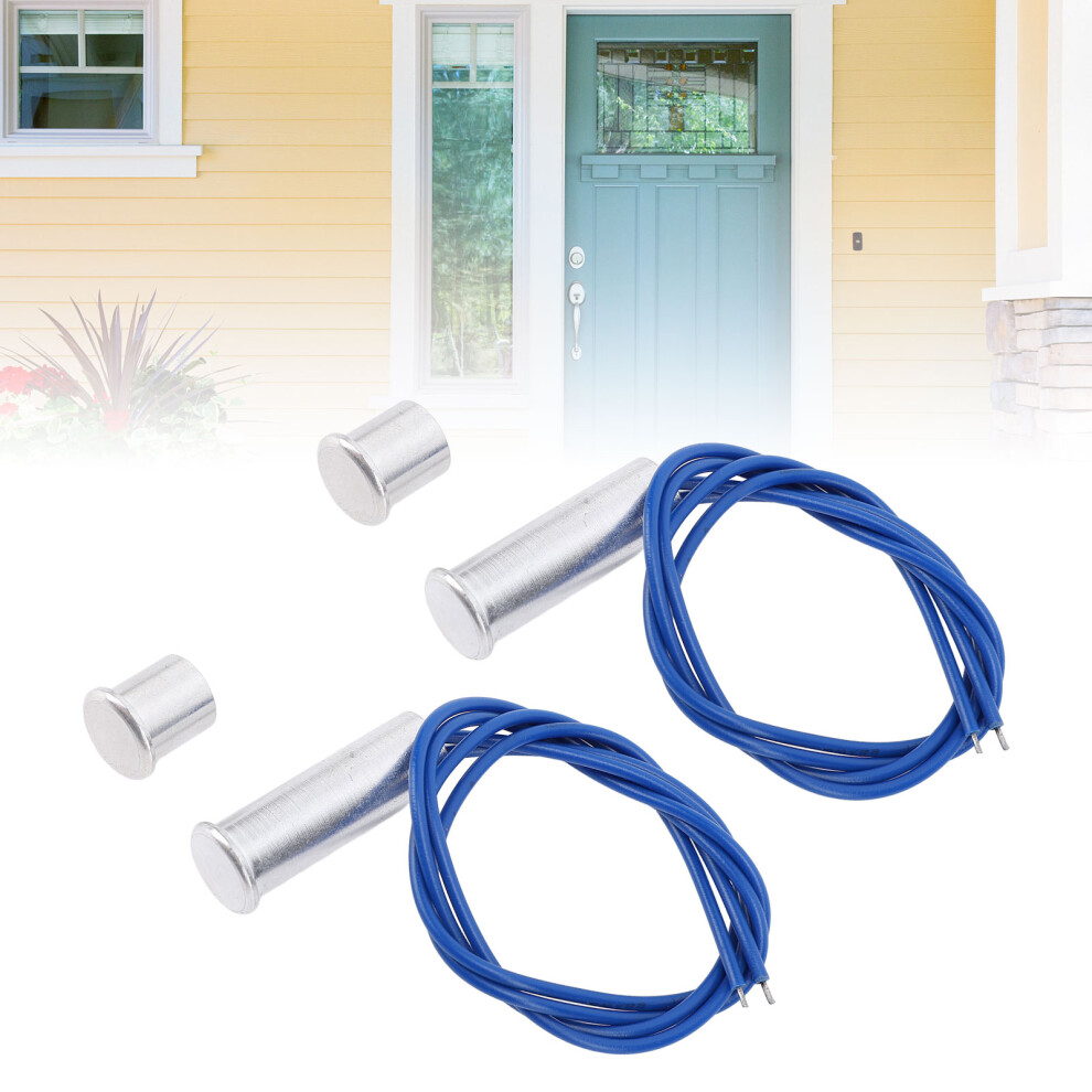 2 Sets Magnetic Reed Switch Aluminum Alloy Ac220v Nc Surfaces Mount Wired Door Window Sensor For Home Security Alarm System 4991313329987