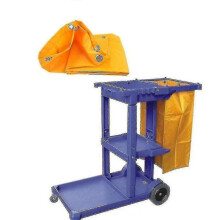 Janitorial Cart Cleaning Tool Waterproof Cart Storage Bag Yellow 40x28x69cm