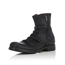 (37, Black) Men's Boots with Side Zipper Fashion Round Head Retro Thick Heel Casual Boots Western Work
