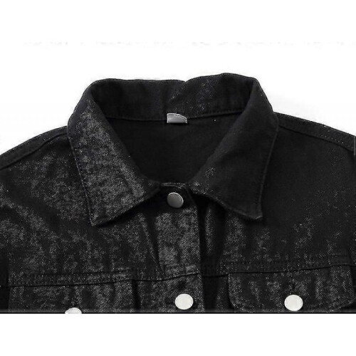 (S, BLAACK) Women's Denim Jacket 2