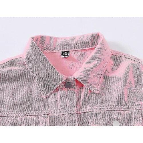 (S, RED) Women's Denim Jacket 2