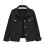 (S, BLAACK) Women's Denim Jacket 1