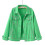 (XL, GREEN) Women's Denim Jacket 1