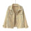(4XL, KHAKI) Women's Denim Jacket 1
