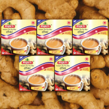 Mukti Instant Tea Pre-Mix Chai Ginger Unsweetened - 140g (Pack of 5 - 50 Sachets) | Authentic Indian Spiced Tea | No Sugar | Instant & Easy